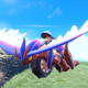 A trainer ride Kiraidon in Pokémon Scarlet.